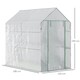 image 5 of Outsunny Walk in Greenhouse w/Shelves Steeple Grow House  White