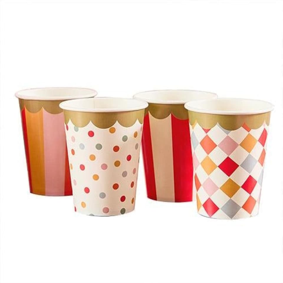 image 1 of Circus Paper Cups 250ml - Pack of 8 Multi