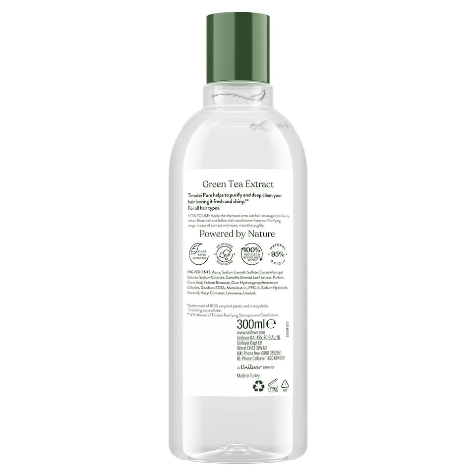 image 1 of Timotei Purifying Shampoo with Green Tea Extract for All Types of Hair, 300ml