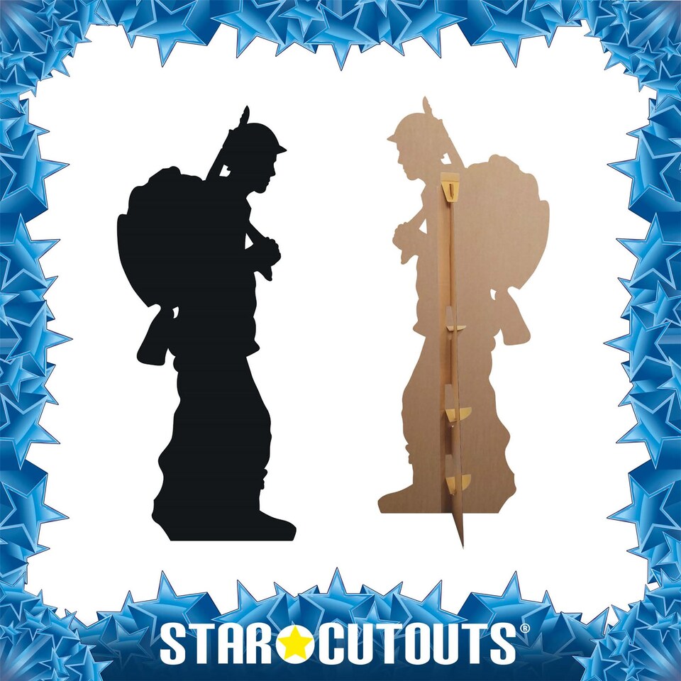 image 1 of Silhouette Soldier Lifesize Cardboard Cutout - 175cm