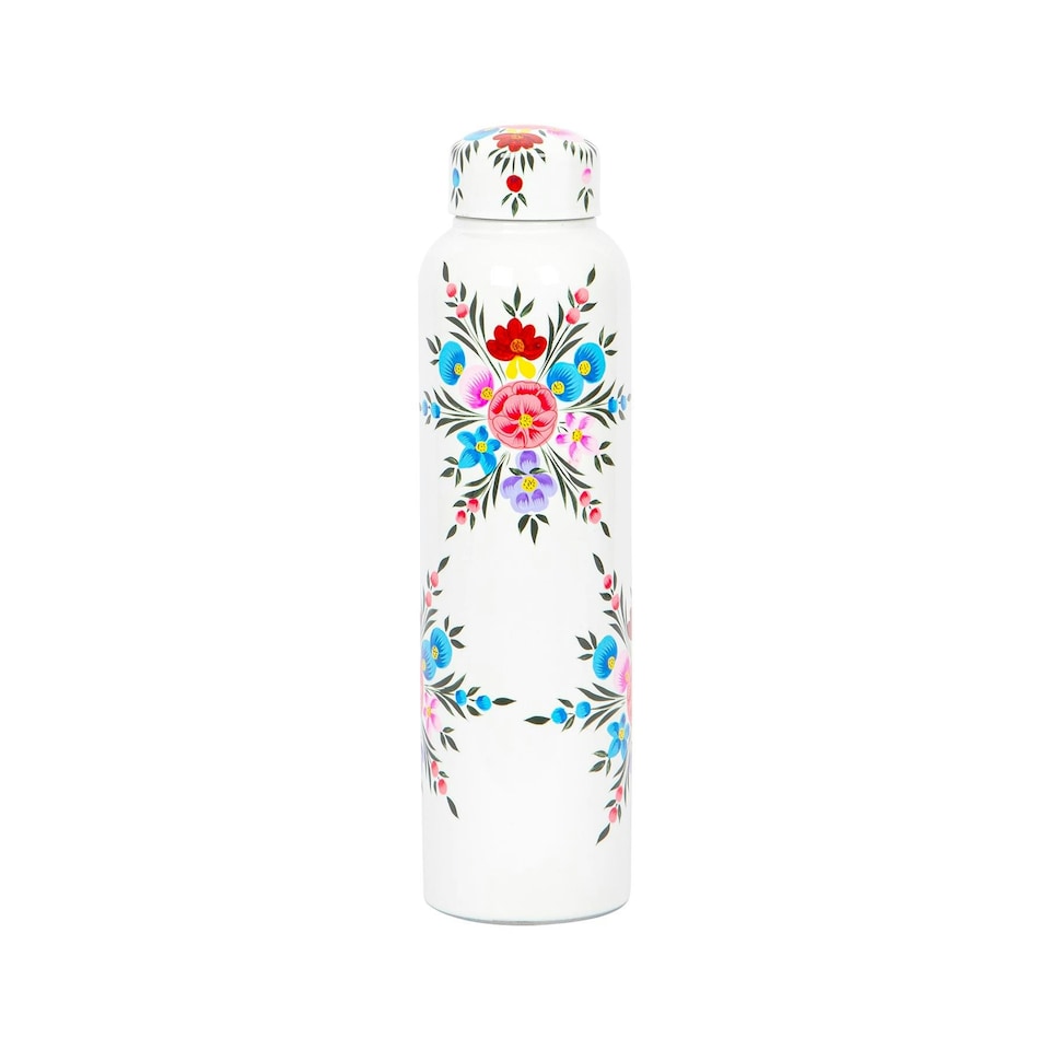 image 1 of BillyCan Hand-Painted Picnic Water Bottle - 875ml - Cotton Pansy White | One Size