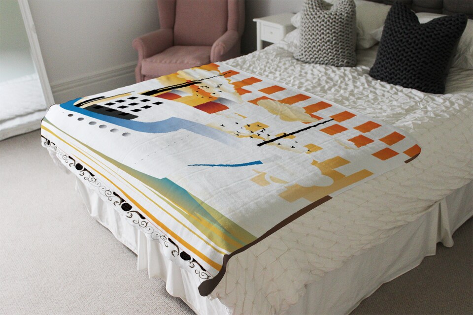 image 1 of Art Deco Ship Blanket | Multi