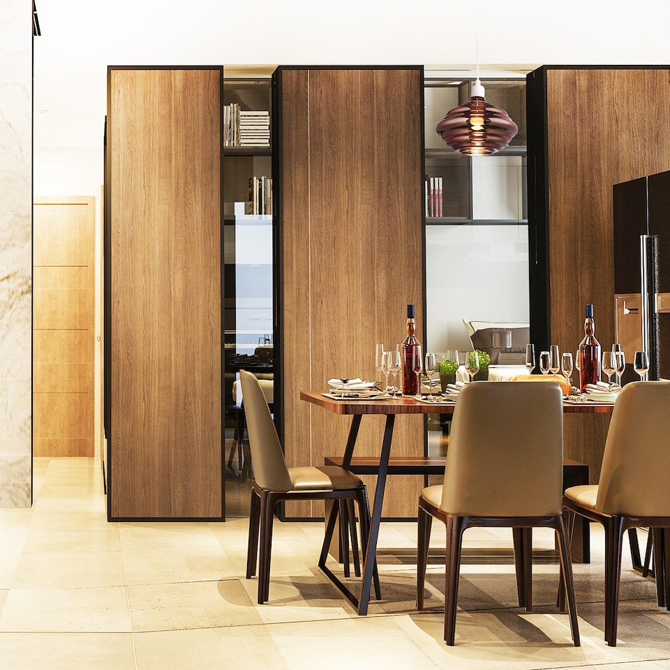 image 1 of Modern Ribbed Honeycomb Glass Pendant Light Shade in Copper Plated 26cm Diameter | Copper