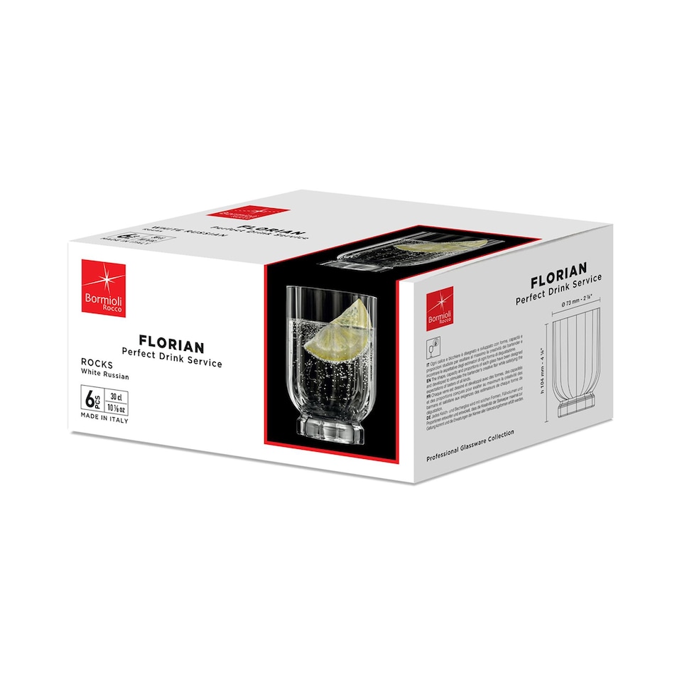 image 1 of Bormioli Rocco Florian Whisky Glasses - 300ml - Clear - Pack of 6
