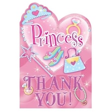 Prismatic Princess Thank You Notes with Envelopes - Pack of 8