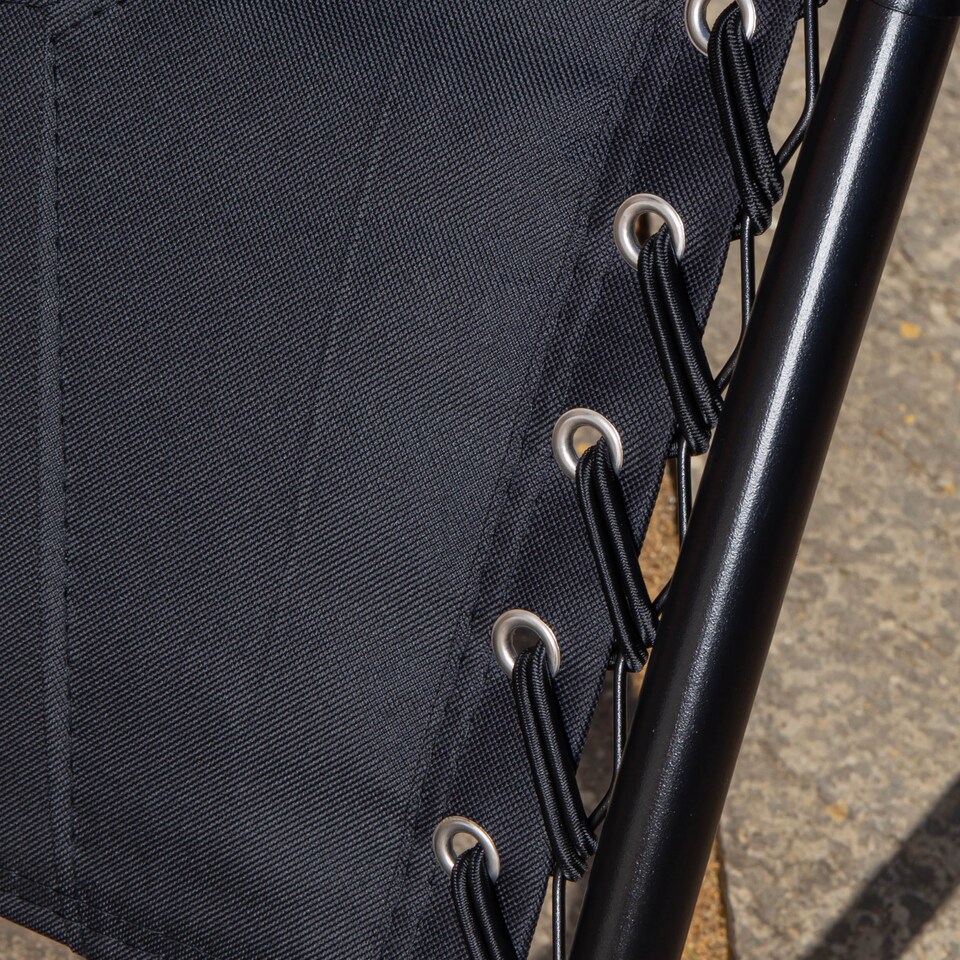 image 1 of Luxury Padded Multi Position Zero Gravity Garden Relaxer Chair Lounger in Grey & Black | Multi | Grey/Black