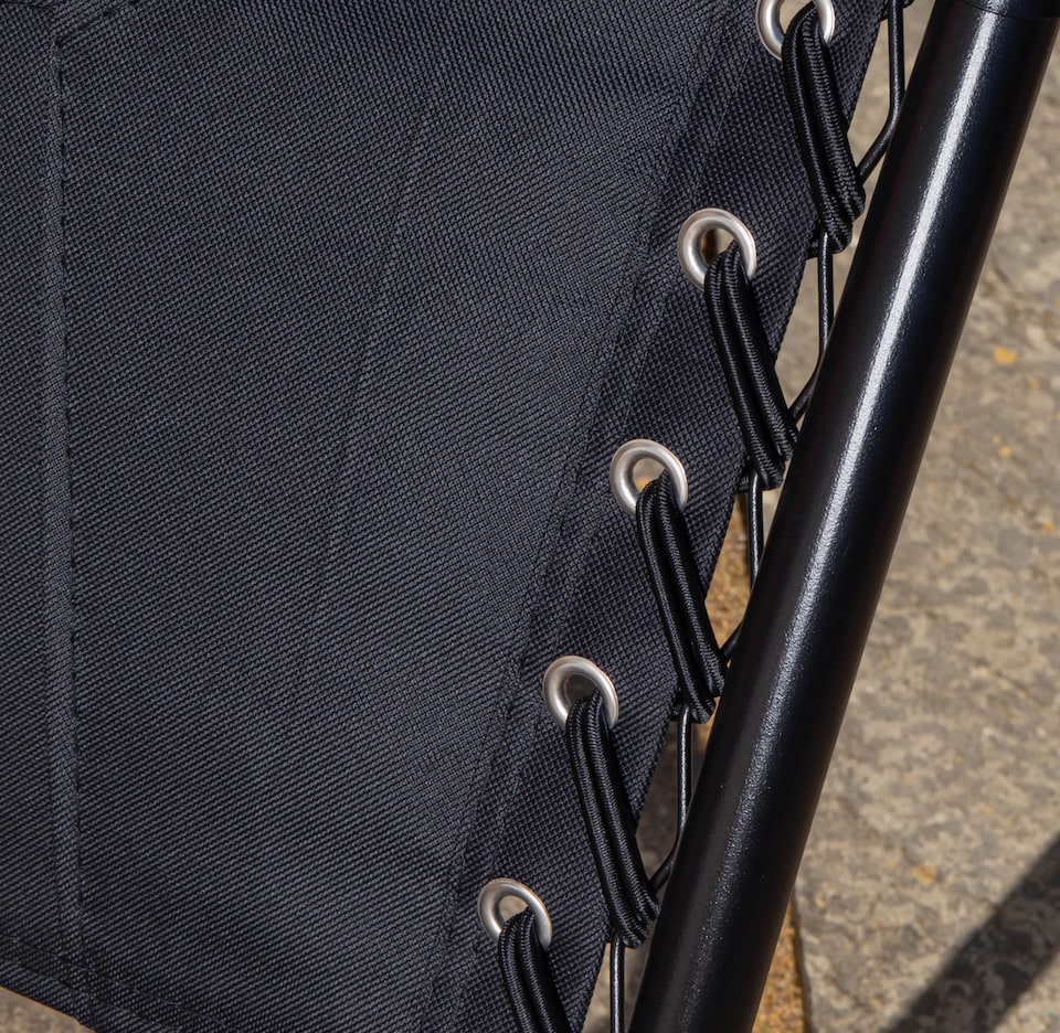 image 1 of Luxury Padded Multi Position Zero Gravity Garden Relaxer Chair Lounger in Grey & Black | Multi | Grey/Black