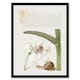 image 1 of White Lily Snail and Sweet Flag Calligraphy Framed Wall Art Print 12X16"
