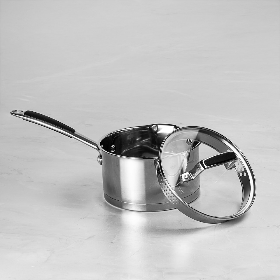 image 1 of ProChef 16cm Stainless Steel Saucepan with Glass Lid Induction & Oven Safe Silver