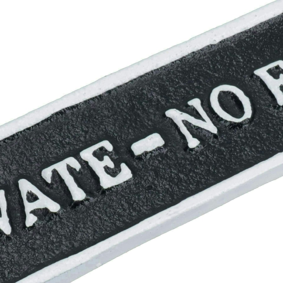 image 1 of Private No Entry Black Cast Iron Sign Plaque Door Wall House Gate Shop Cafe