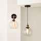 image 7 of ValueLights Sheridan Black and Gold Wall Light Fitting with a Clear Glass Globe Shade & Bulb | Chrome