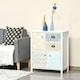 image 2 of HOMCOM 5 Drawer Table Multi-purpose Storage Chest Sideboard Retro Style Entryway