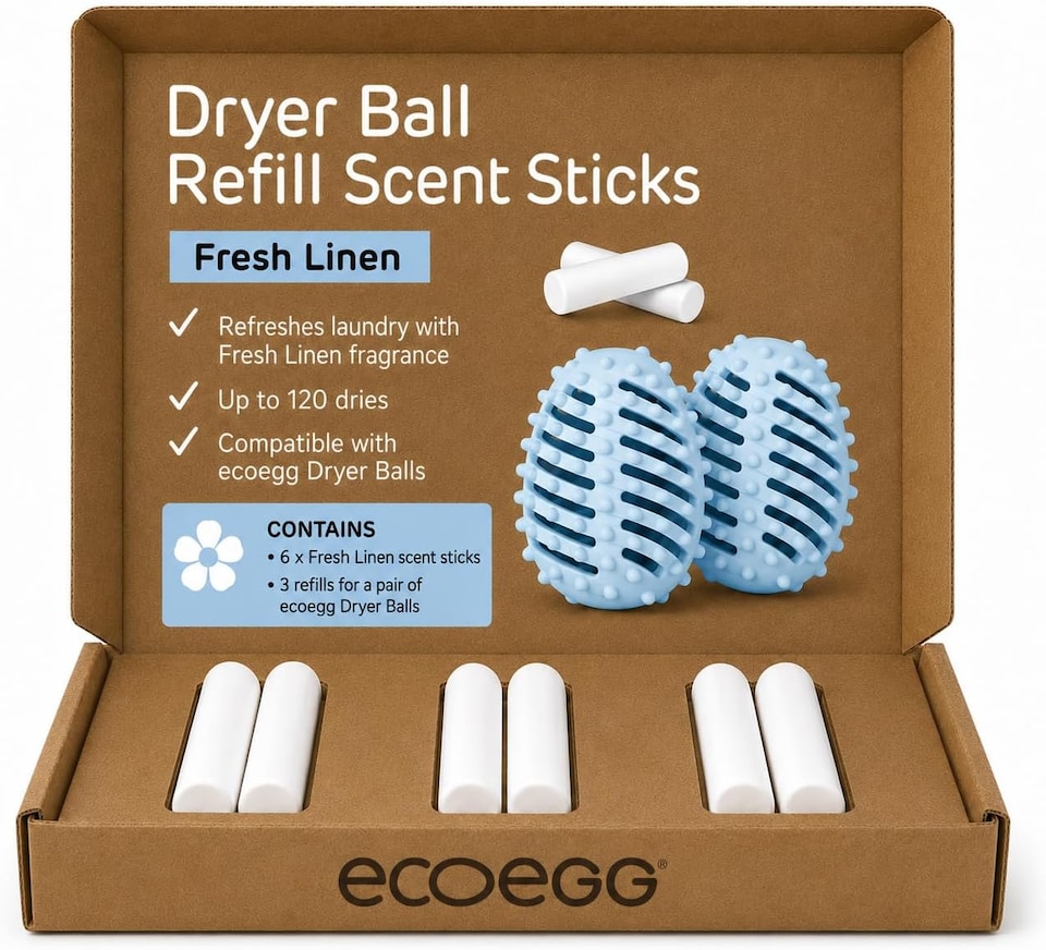 image 1 of Ecoegg Dryer Ball Refill Scent Sticks | Fresh Linen | 6 Refill Sticks