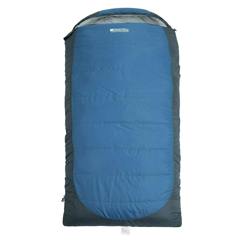 image 1 of Mountain Warehouse Microlite Sleeping Bag with Inner Pocket Two Way Zip Camp Bed Right Handed Zip - Long length (215cm) Blue
