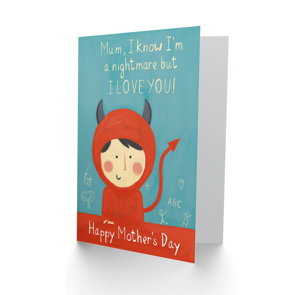 image 1 of Little Devil I love You Mum Mother's Day Card