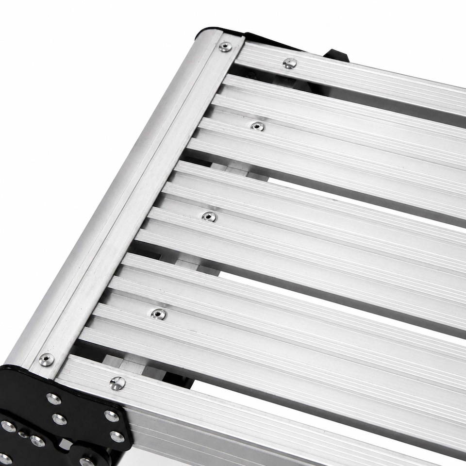 image 1 of 150kg Folding Aluminium Work Platform Step Up Bench Ladder EN131 | Silver
