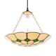 image 2 of Classic Amber Stained Glass Tiffany Pendant Lighting Shade with Green Diamonds | Green