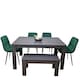 image 1 of Dining Table Set with 4 Chairs and a Bench Dining Room and Kitchen table set of 4 Grey