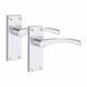 image 2 of Golden Grace 4 Pairs Victorian Scroll Astrid Door Handles Latch in Silver Polished Chrome - 120mm x 40mm Backplate Chrome