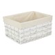 image 7 of Large White Scandi Storage Basket With White Lining | White | White