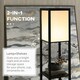 image 4 of HOMCOM Shelf Floor Lamp with Dual Light, for Living Room, Bedroom, Black