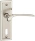 image 1 of Como Dual Metal Lever Latch Door Handles Set Round Rose Internal, External | Silver | Satin Nickel Keyhole