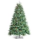image 1 of COSTWAY 7FT Pre-lit Artificial Christmas Tree w/ 450 LED Lights Green