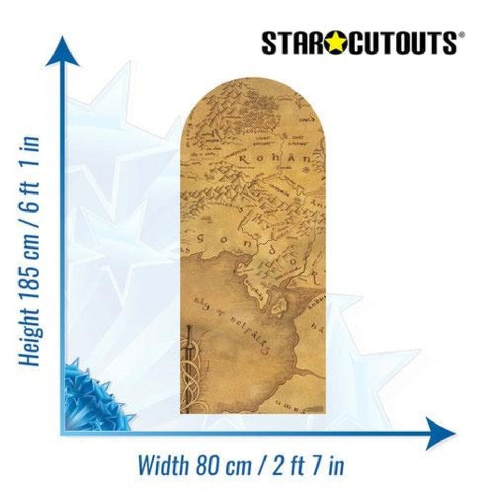 image 1 of Lord of the Rings Map Single Backdrop Cardboard Cutout 185cm