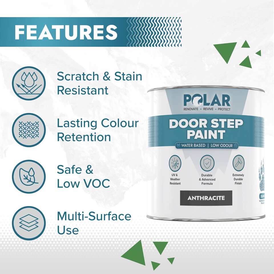 image 1 of Polar Door Step Paint Hard Wearing Durable Anti Slip | Grey | Anthracite | 750 ml