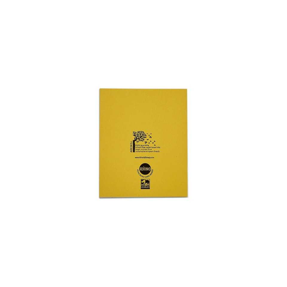 image 1 of Rhino 48 Page 8mm Lined with Margin Exercise Book Yellow 8 x 6.5in 10 Pack