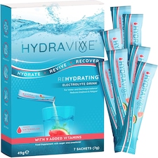 Hydravive Rehydration Electrolytes Powder - High Strength Vitamin C and All 8 B Vitamins: B1, B3, B5, B12 Supplement Sachet Drink - 7 Pack Watermelon