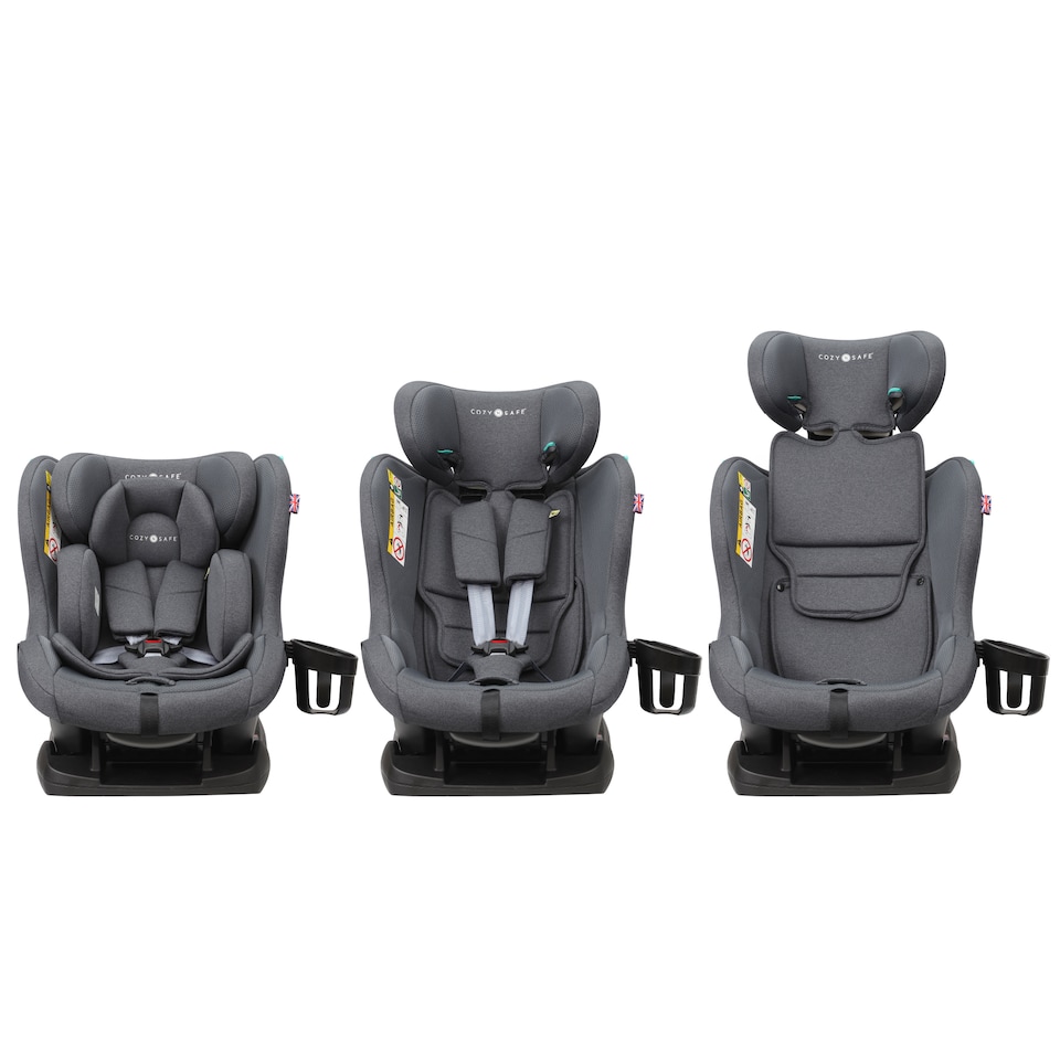 image 1 of Cozy N Safe Fitzroy+ i-Size Car Seat 40-150cm, Extended Rear Facing, Forward & Rear Facing, 5 Point Harness, Side Impact Protection, Adjustable Headrest, Cup Holder, Birth to 12 Years (Slate)