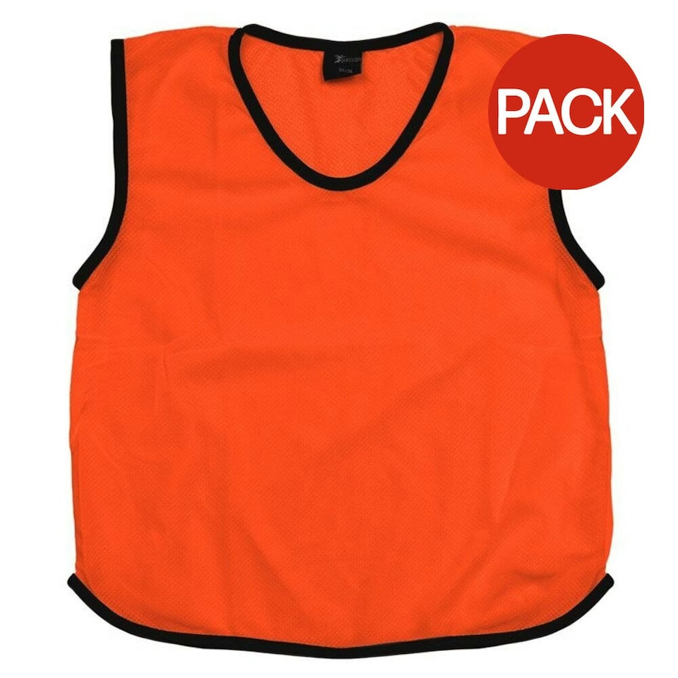 Precision Childrens/Kids Number Mesh Training Bib (Pack of 15) - Fluorescent Orange - 2-3 Years