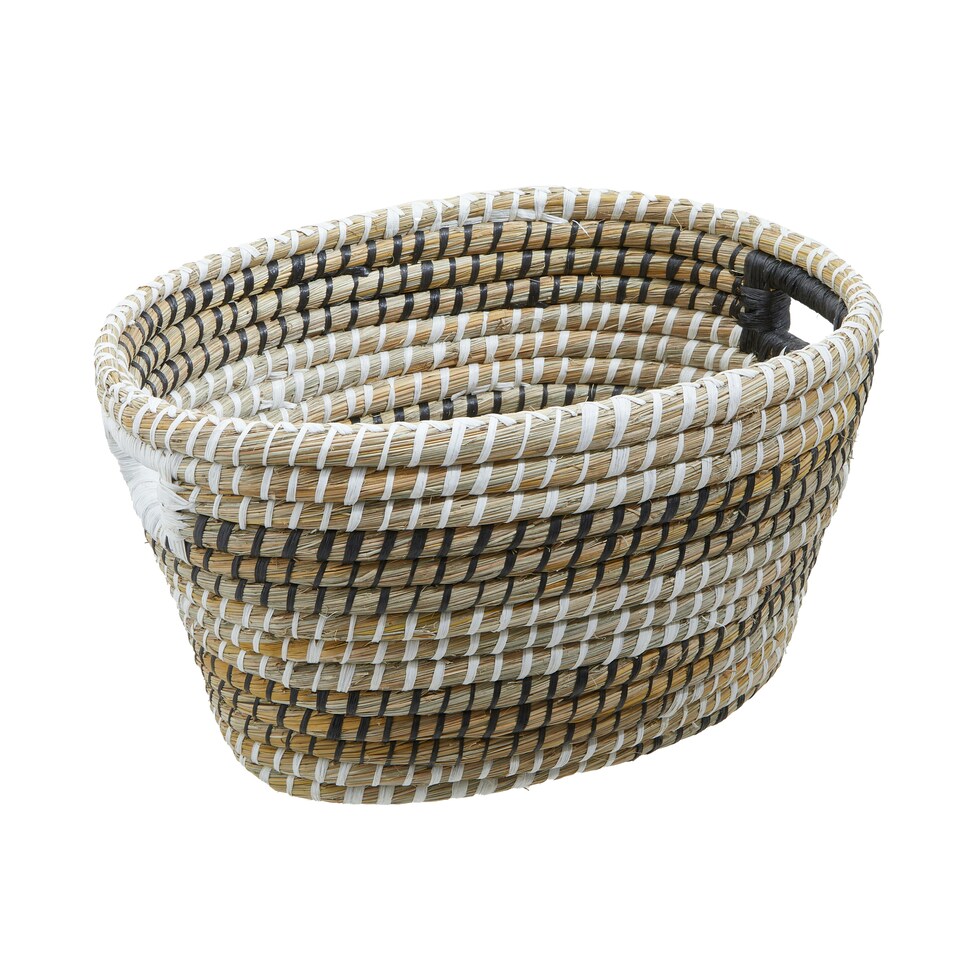 image 1 of Lidi Set Of Three Oval Straw Baskets Multi