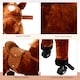 image 6 of HOMCOM Plush Walking Horse Ride On Toy with Wheels and Realistic Sounds Rocking Horse for Girls Boys 2 Plus Years Old, 50cm Tall, Brown