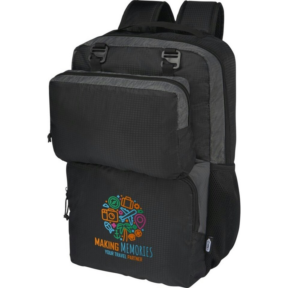 image 1 of Trailhead Recycled Lightweight 14L Laptop Backpack - Grey/Solid Black - One Size