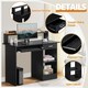 image 4 of Yaheetech Office Computer Desk with Keyboard Tray Black