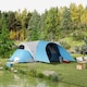 image 2 of Outsunny 3000mm Waterproof Camping Tent with Porch & Sewn in Groundsheet, Blue