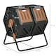 image 7 of Outsunny 130L Compost Bin Dual Chamber Rotating Composter w/ Ventilation Holes Brown | Dark Brown and Black | One Size