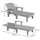 image 7 of Outsunny Set of 2 Resin Reclining Sun Loungers for Garden Grey | Light Grey