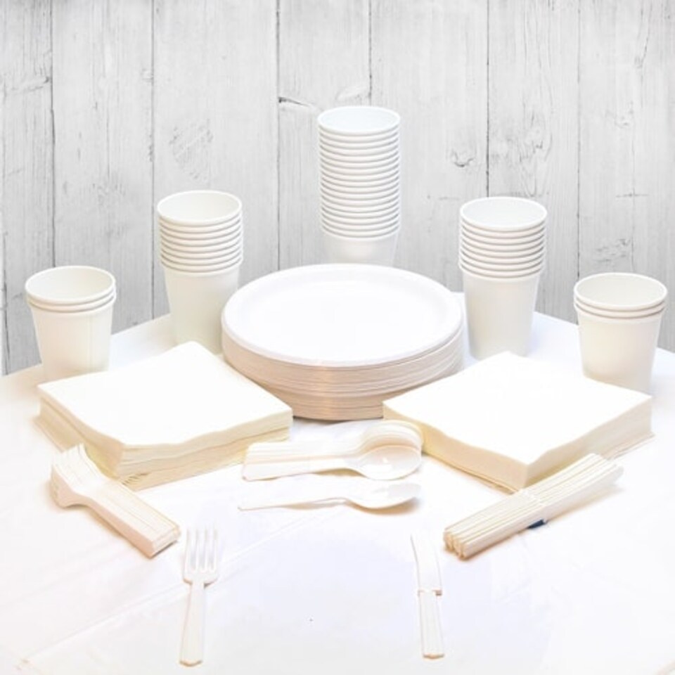 White 56 Person Party Pack