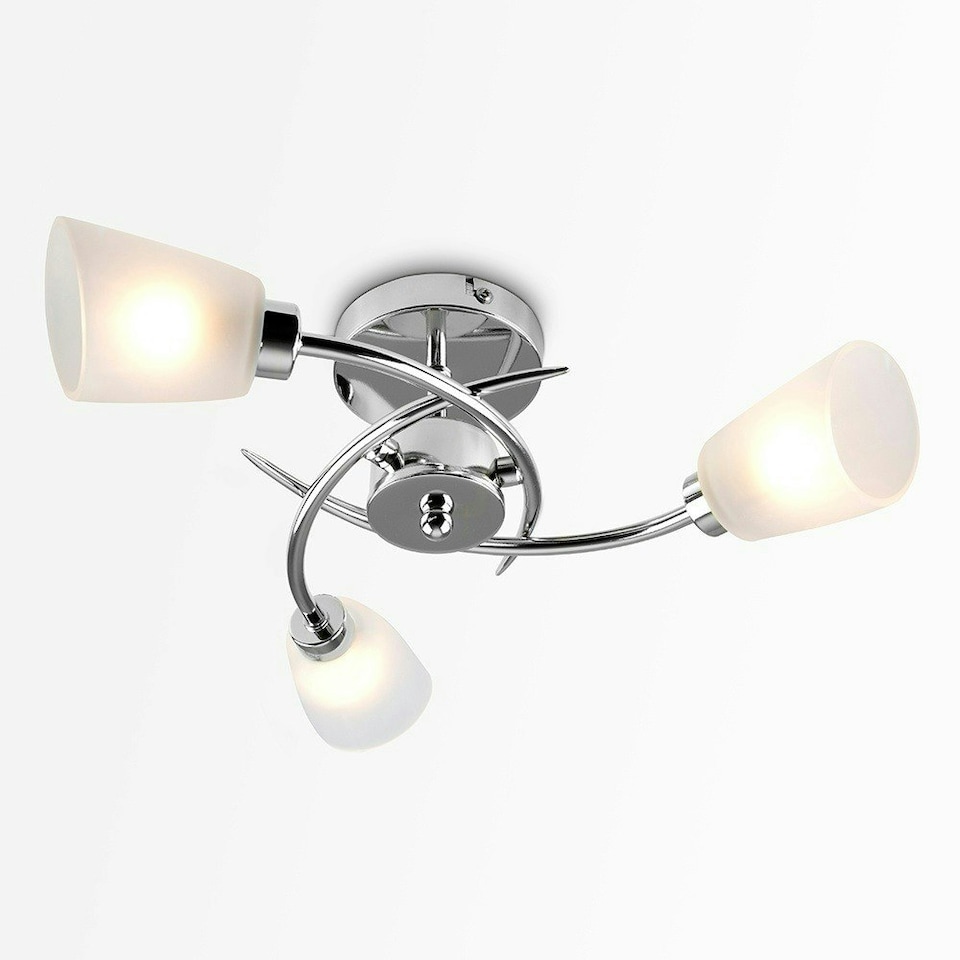 image 1 of ValueLights Kavio Polished Silver Semi-Flush Light and G9 Capsule LED 3W Warm White 3000K Bulb