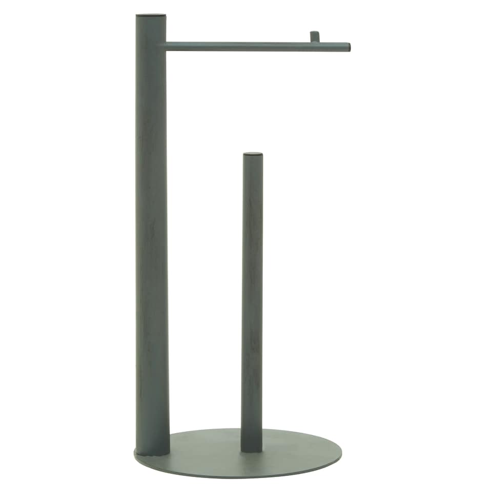 image 1 of Interiors by Premier Grey Toilet Roll Holder, Minimalist Tissue Paper Stand, Freestanding Paper Holder, Chrome Toilet Roll Stand