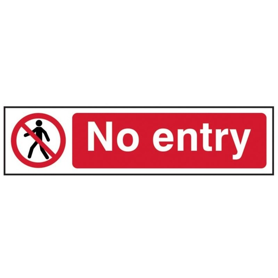 Scan Sign: No Entry - Multi Colour - 200 x 50mm