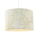image 2 of Designer Cream Linen Fabric 12 Inch Lampshade with Large Shiny Gold Foil Flowers | Cream