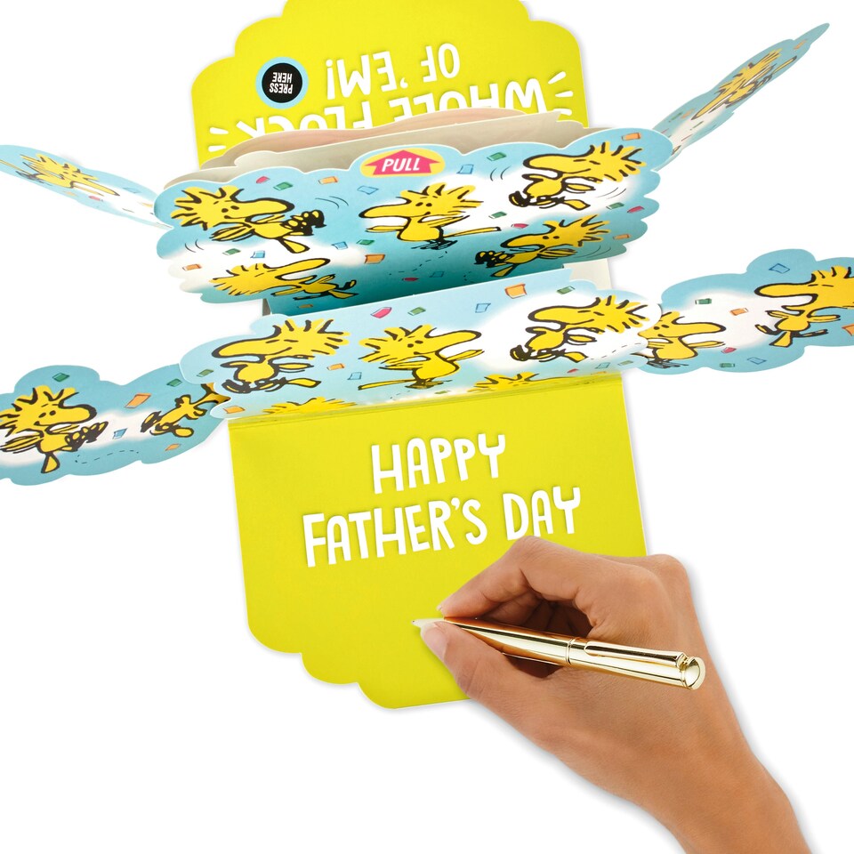 image 1 of Hallmark Musical Father's Day Card For Dad - 3D Pop-Up SNOOPY Design