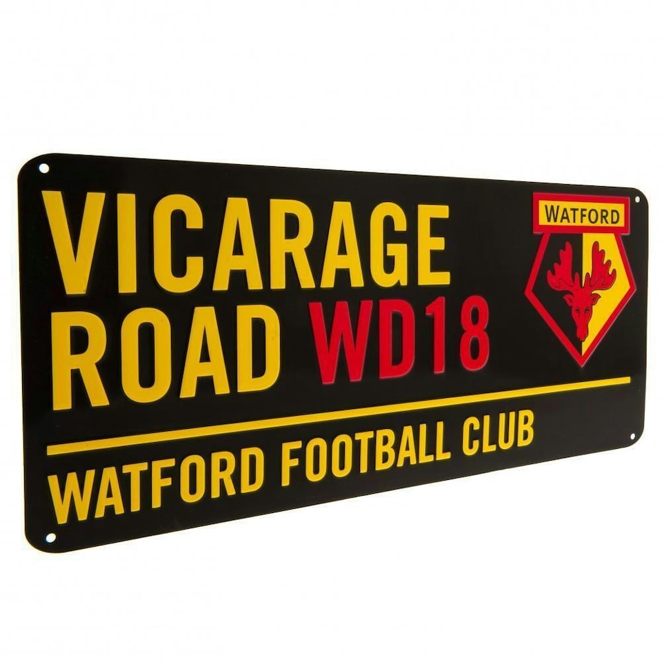 image 1 of Watford FC Street Sign - Black/Yellow - One Size