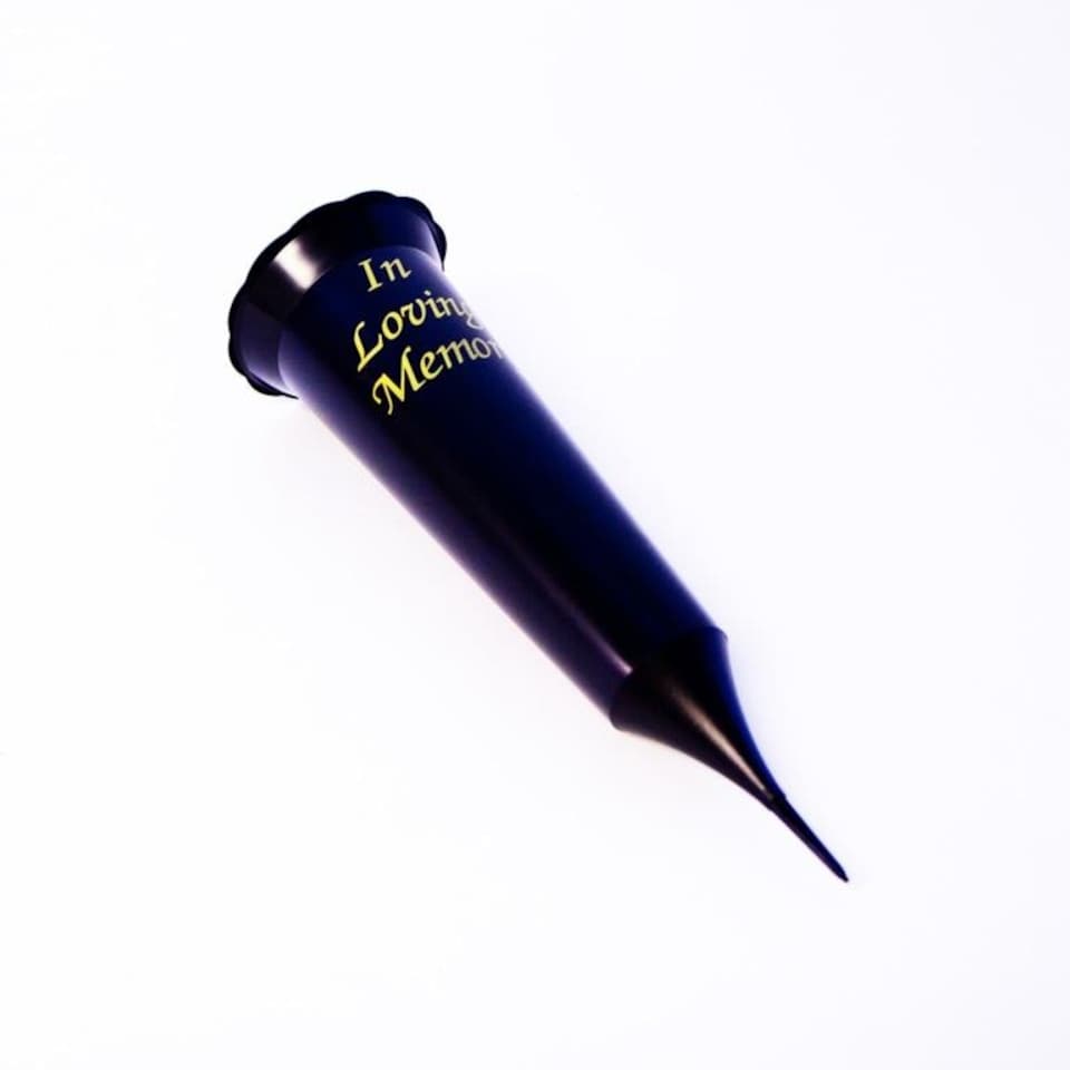 image 1 of Smithers Oasis Grave Spike Vase - Black/Gold - 32 x 10cm