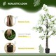 image 3 of HOMCOM Decorative Artificial Plants Honeysuckle Flower Fake Plants with Curved Boots for Home Indoor Decor, 150cm, White