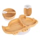 image 1 of Tiny Dining 4pc Dinosaur Bamboo Suction Baby Feeding Set - White